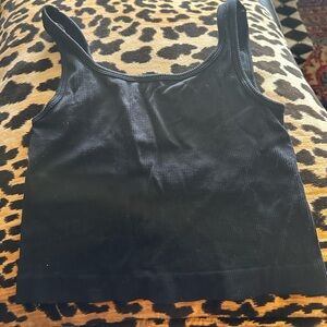 Amazon Black Ribbed Crop Top